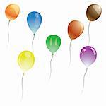 Vector balloons isolated on white background.  Vector art in Adobe illustrator EPS format. The different graphics are all on separate layers so they can easily be moved or edited individually.