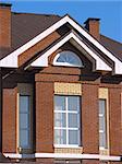 Facade of suburban brick house