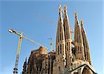 Sagrada Familia, Barcelona, Spain, in the sunshine of the morning