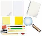 Set of school supplies - an illustration for your design project.