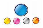 nice colorful glossy buttons isolated on white background