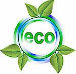 eco green icon with leaves