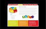 Colored website template in editable vector format