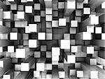 abstract 3d illustration of gray boxes background with reflections