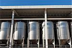 Stainless steel tanks in a modern winery, Alentejo, Portugal