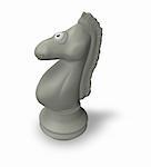 white chess knight with comic face - 3d illustration
