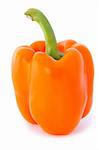 Big fresh orange pepper on white at 10Mps
