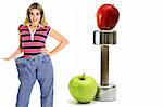 weightloss workout apples in jeans