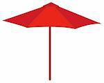 illustration drawing of a red Umbrella isolate in white background