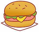 illustration drawing of a hamburger isolate in white background
