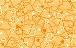 a vivid illustration of heart pattern on a orange background