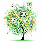 Football tree design, brazilian flag