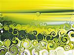 fresh background with spirals in green and yellow