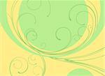illustration drawing of beautiful green curves background