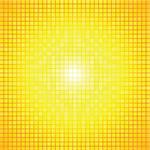 Abstract yellow  light burst mosaic vector background.