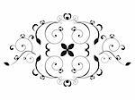 abstract floral element black and white object vector illustration