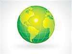 abstract green eco globe vector illustration