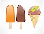 abstract ice cream day icons vector glossy illustration