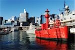 Red War Ship in Sydney Harbour, Australia