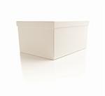 White Box with Lid Isolated on a White Background.