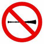 Sign prohibits the use of the vuvuzela.