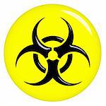 3d biohazard sign isolated in white