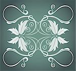 illustration drawing of beautiful white flower pattern in deep color background