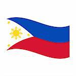 Illustration of the national flag of philippines floating