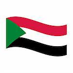 Illustration of the national flag of sudan floating