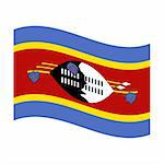 Illustration of the national flag of swaziland floating
