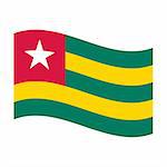 Illustration of the national flag of togo floating