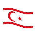 Illustration of the national flag of turkish republic northern cyprus floating
