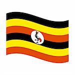 Illustration of the national flag of uganda floating