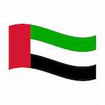 Illustration of the national flag of united arab emirates floating