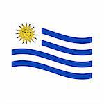 Illustration of the national flag of uruguay floating