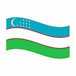 Illustration of the national flag of uzbekistan floating