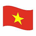 Illustration of the national flag of vietnam floating