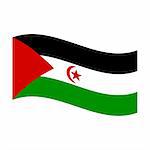 Illustration of the national flag of western sahara floating