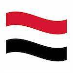 Illustration of the national flag of yemen floating