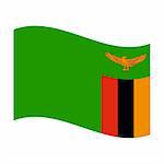 Illustration of the national flag of zambia floating