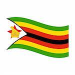 Illustration of the national flag of zimbabwe floating