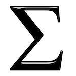 3D lettre grecque Sigma isolé en blanc
