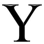 3d Greek letter Ypsilon isolated in white
