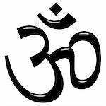 3d Hinduism symbol isolated in white