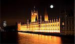 Big Ben and Westminster at night in London