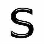 3d letter s isolated in white