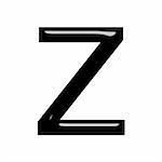 3d letter z isolated in white