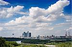 Moscow. A view from mountains Vorobevyh on the Moskva River and Moscow-city