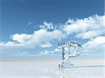 frozen letter p under cloudy blue sky - 3d illustration
