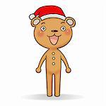 Cartoon action icon of gingerbread bear standing